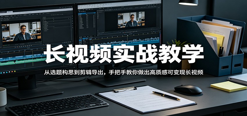 长视频实战教学,从选题构思到剪辑导出,手把手教你做出高质感可变现长视频_