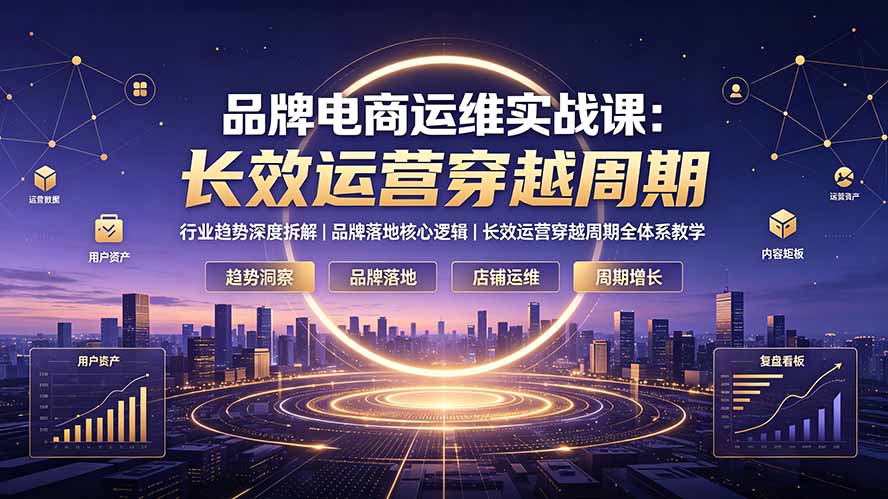 品牌电商运维实战课：行业趋势深度拆解｜品牌落地核心逻辑｜长效运营穿越周期全体系教学_