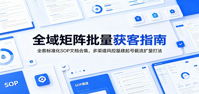 全域矩阵批量获客指南:全套标准化SOP文档合集,多渠道风控基建起号截流扩量打法_