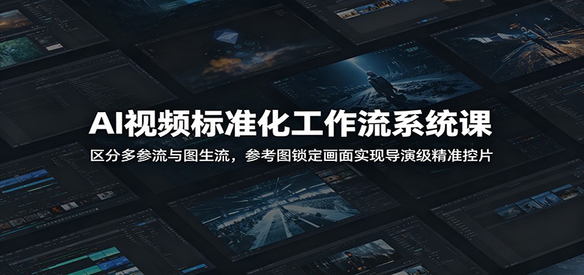AI视频标准化工作流系统课:区分多参流与图生流,参考图锁定画面实现导演级精准控片_