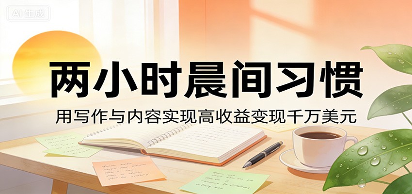 付费文章：两小时晨间习惯，用写作与内容实现高收益变现千万美元_