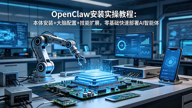 OpenClaw安装实操教程:本体安装+大脑配置+技能扩展,零基础快速部署AI智能体_