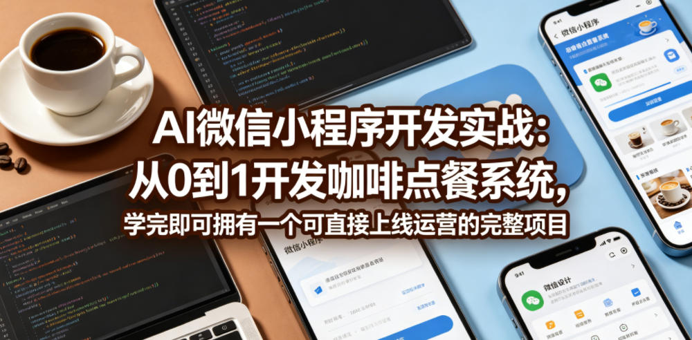 AI微信小程序开发实战:从0到1开发咖啡点餐系统,学完即可拥有一个可直接上线运营的完整项目_