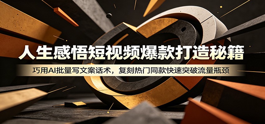 人生感悟短视频爆款打造秘籍:巧用A 批量写文案话术,复刻热门同款快速突破流量瓶颈_